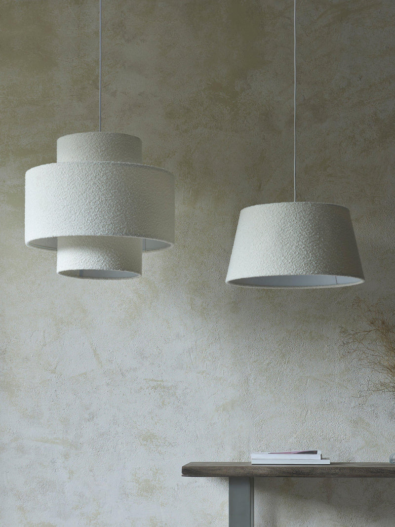 John Lewis boucle layered ceiling lampshade 45x50cm, imported from the UK