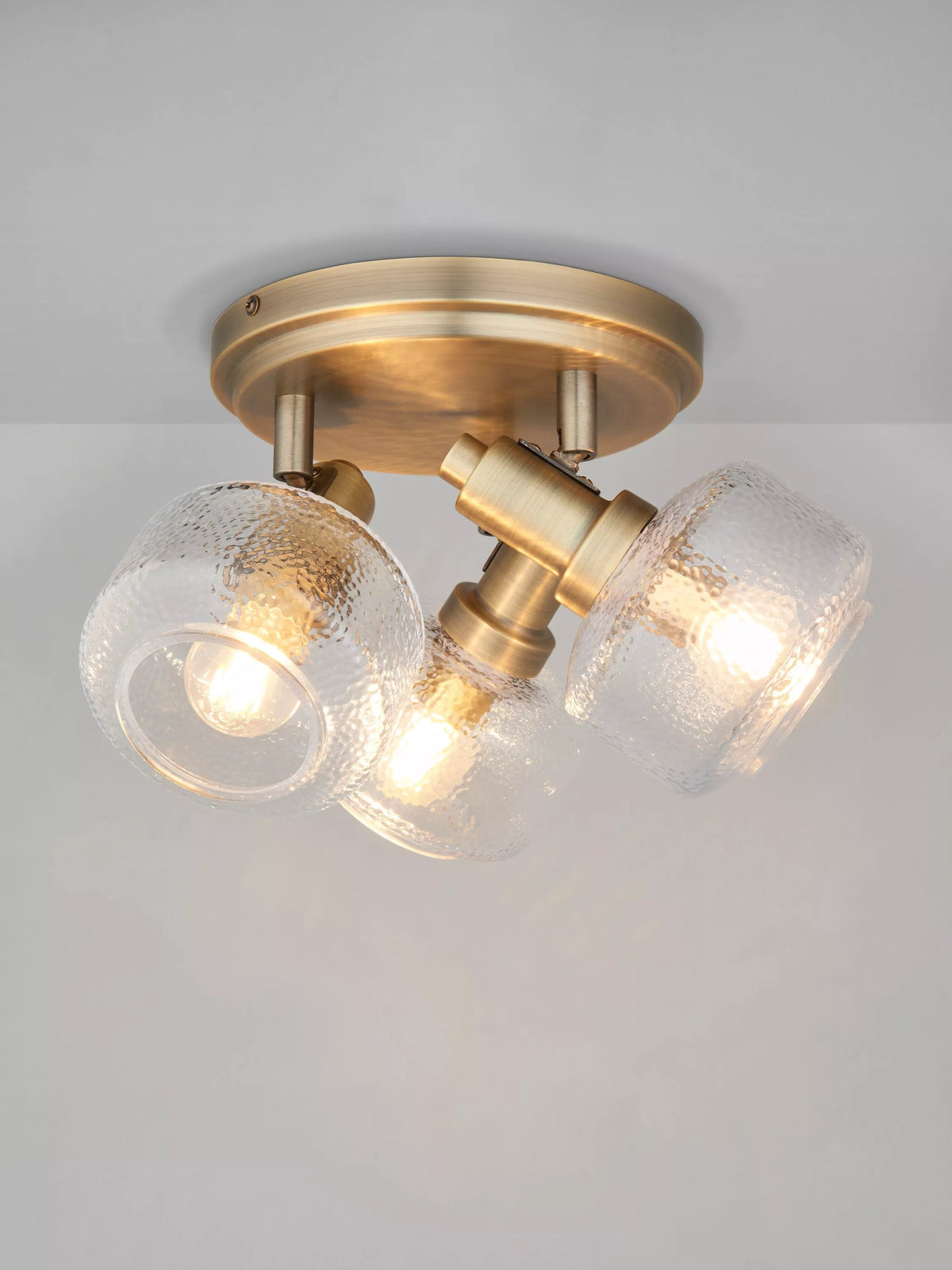 John Lewis Ruisseau 3-arm spotlight ceiling plate matte antique brass - British product