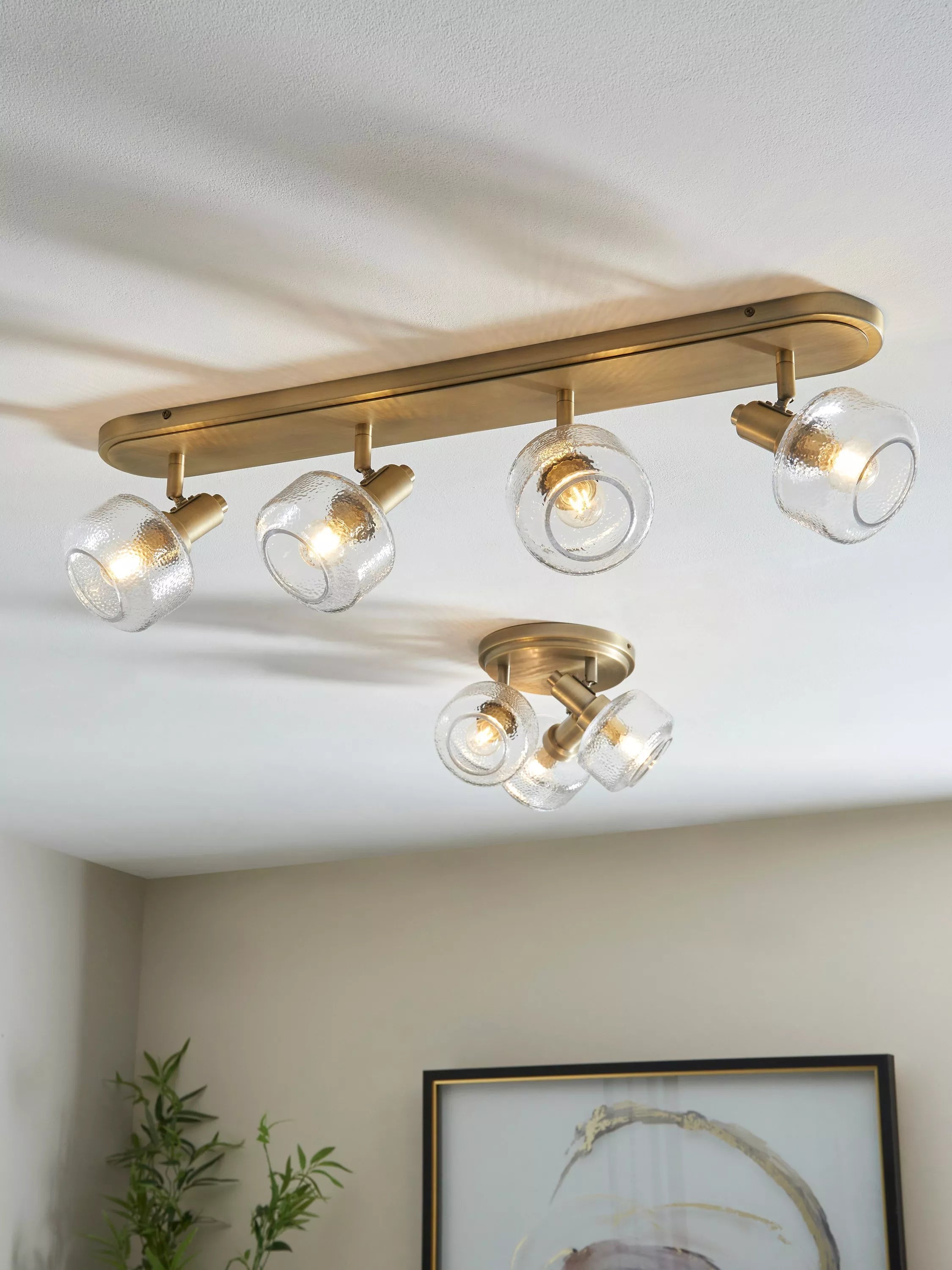 John Lewis 4 spotlight ceiling bar matte antique brass, UK version