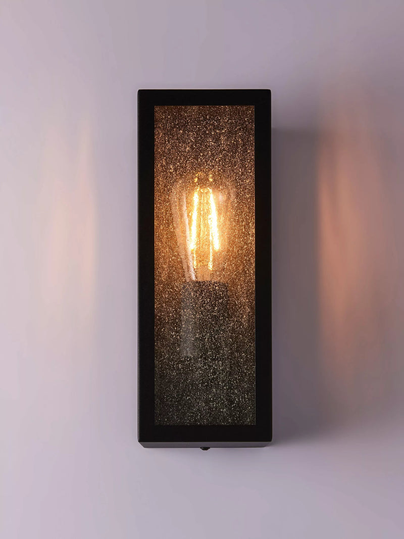 John Lewis black ripple glass outdoor wall light, UK version