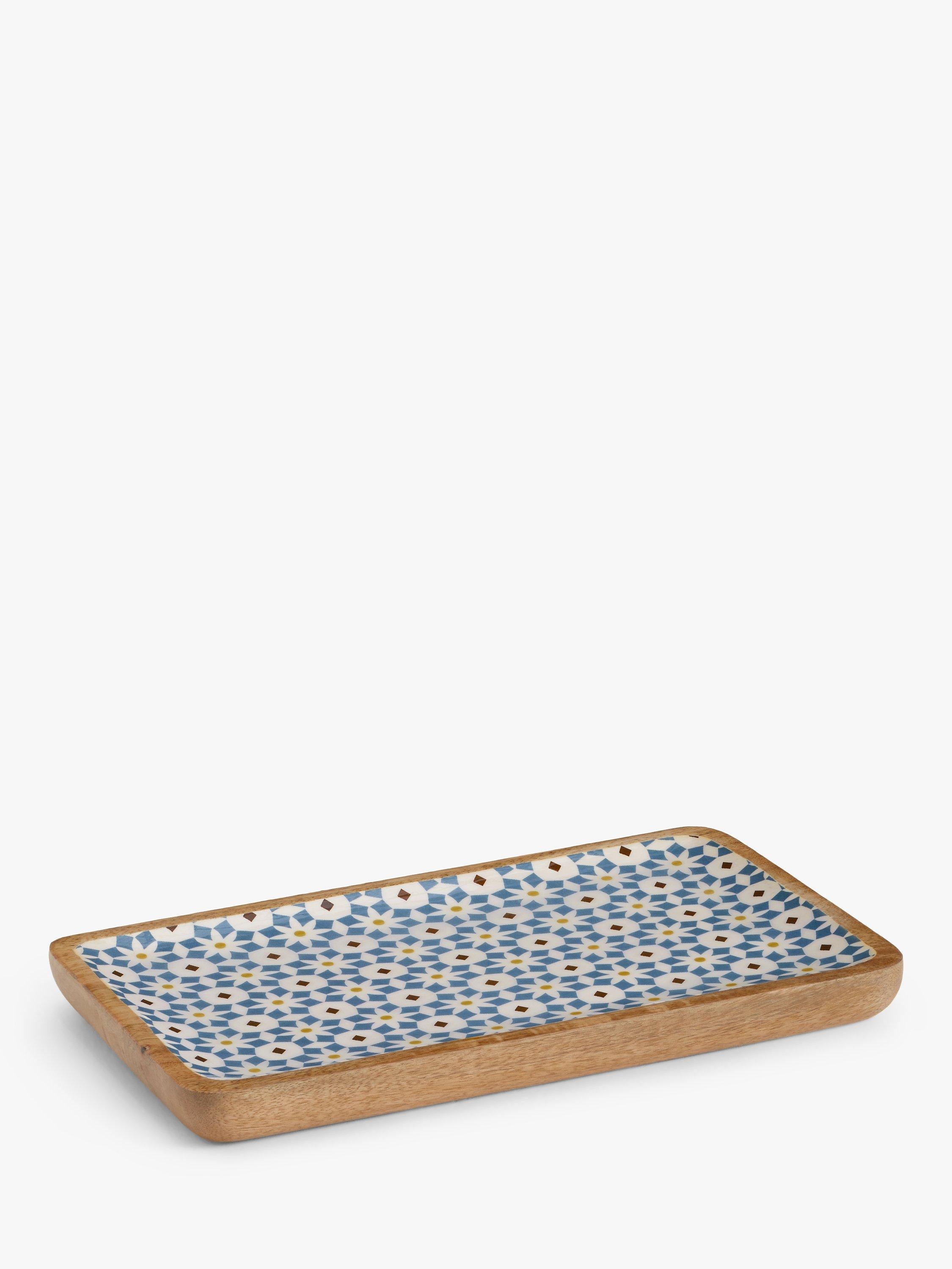 John Lewis mango wood platter with Lisbon tile pattern, UK version