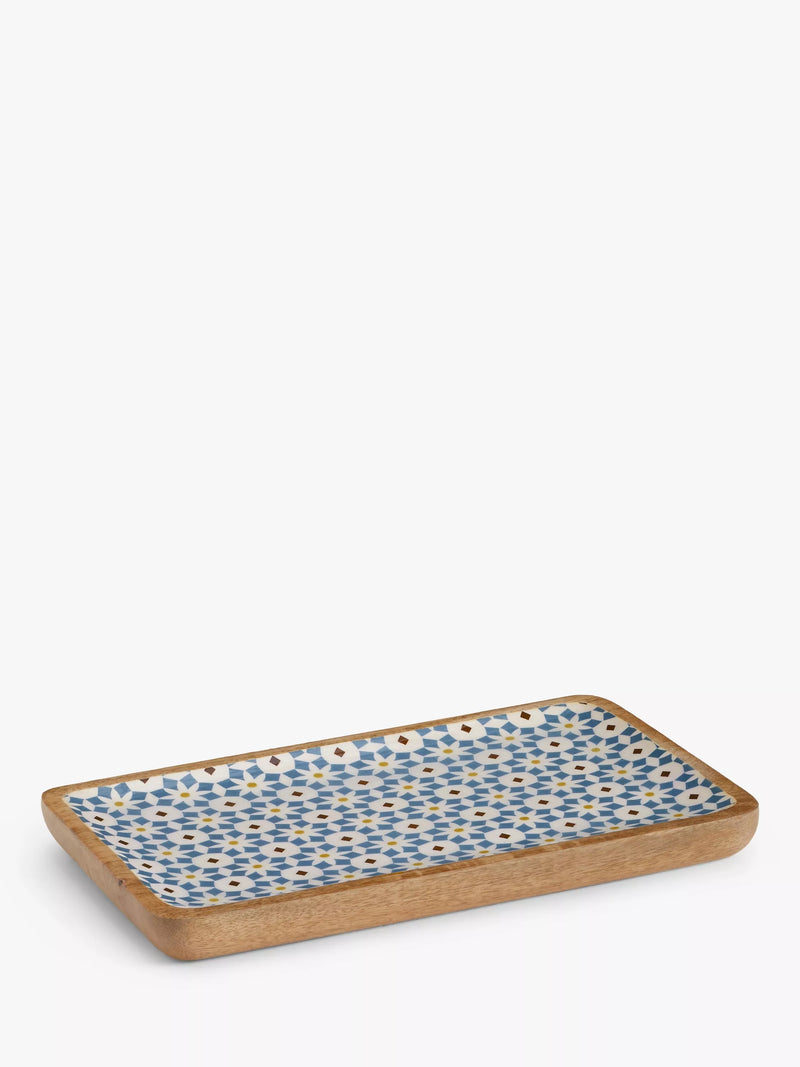 John Lewis mango wood platter with Lisbon tile pattern, UK version