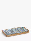 John Lewis Lisbon Tile Rectangular Platter, FSC-Certified (Mango Wood), Natural/Blue