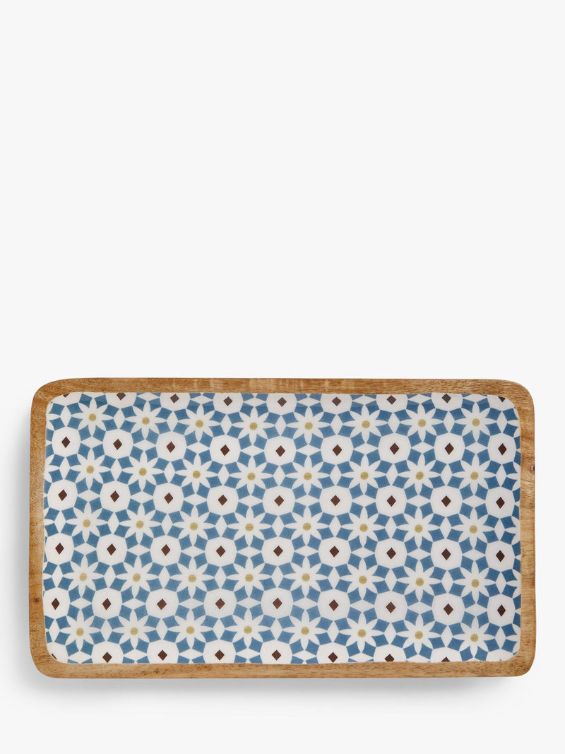 John Lewis mango wood platter with Lisbon tile pattern, UK version