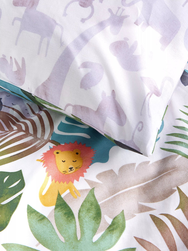 John Lewis kids' reversible safari duvet cover and pillowcase set, UK version