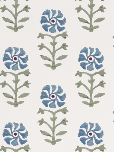 John Lewis Aria tapet Lake Blue Blomster Sprig Tapet 0.5m x 10m Rull