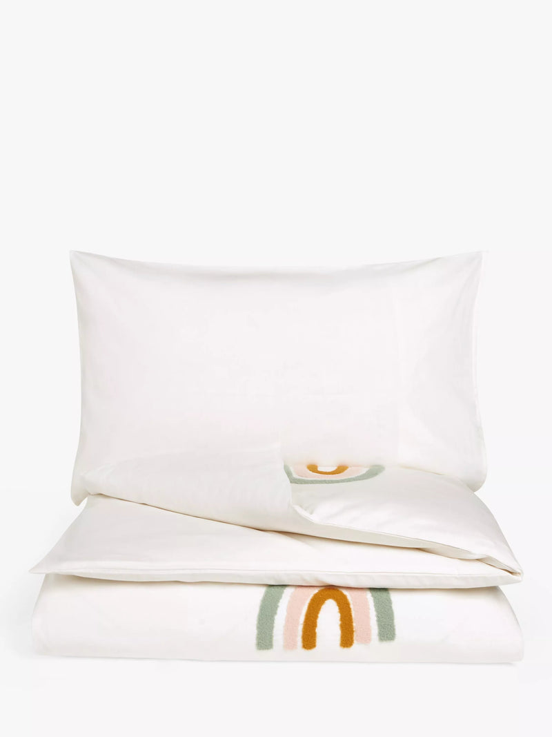 John Lewis rainbow tufted duvet cover set single, imported from the UK