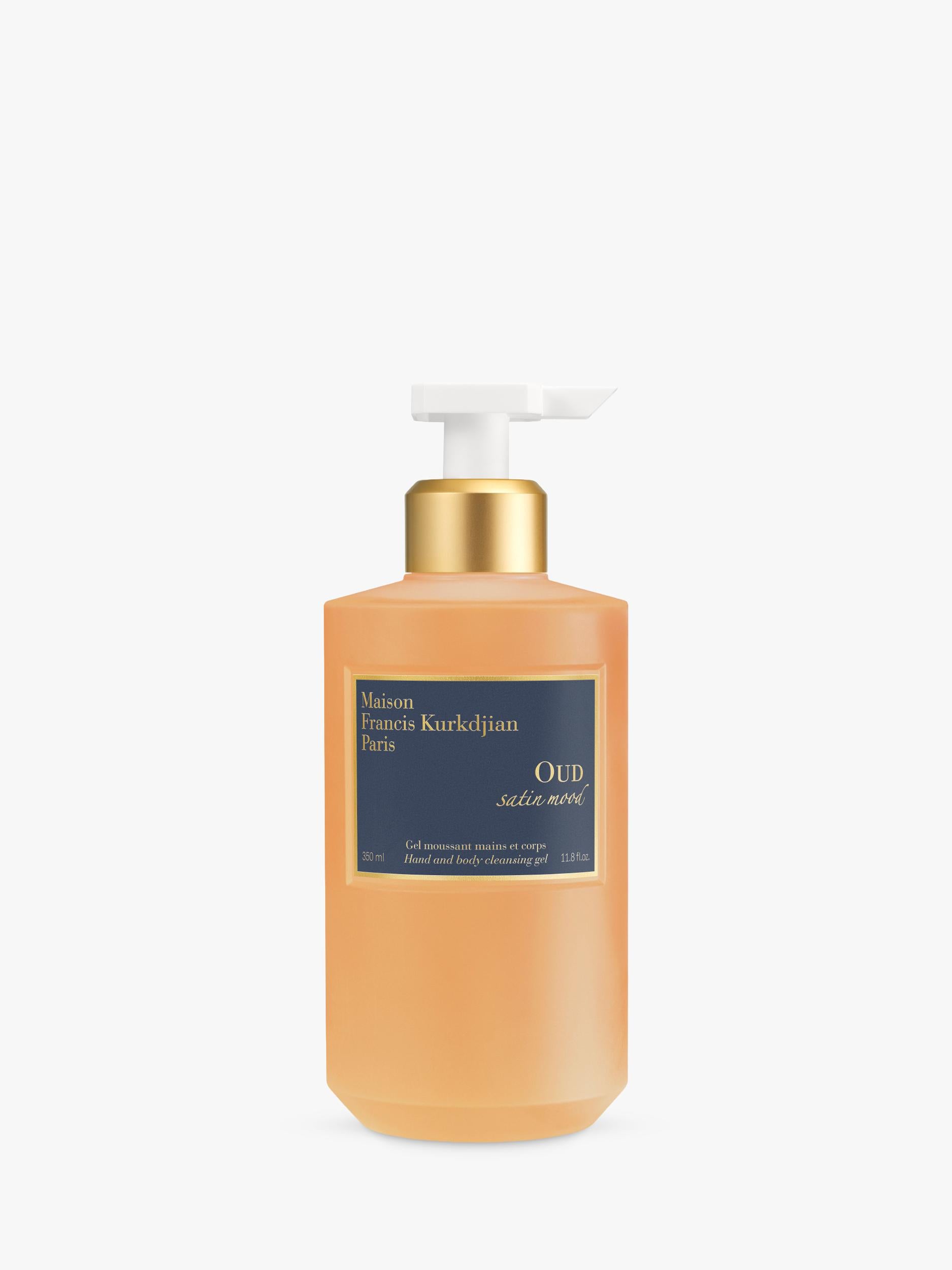 Maison Francis Kurkdjian Oud Satin Mood Hand and Body Cleansing Gel 350ml, imported from the UK