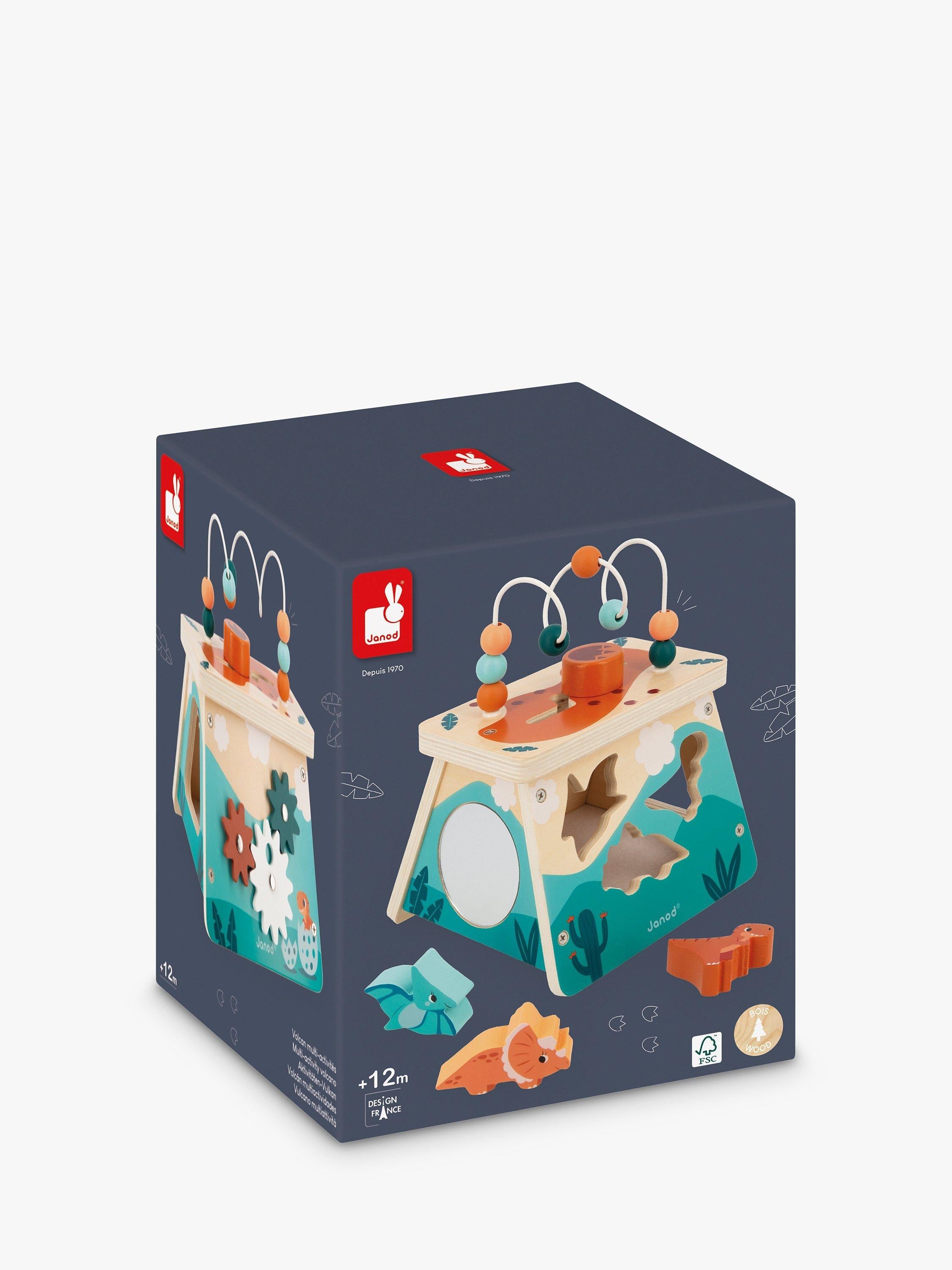 Janod Dino Multi-Activity Volcano Wooden Toy, imported from the UK