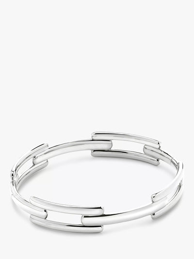 John Lewis Monica Vinader Signature Link Bangle, Silver, Small- Buy online at McGrocer