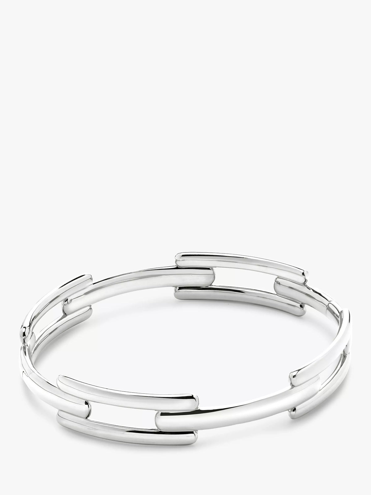 Bracelet jonc Monica Vinader signature link argent petit, importé du Royaume-Uni