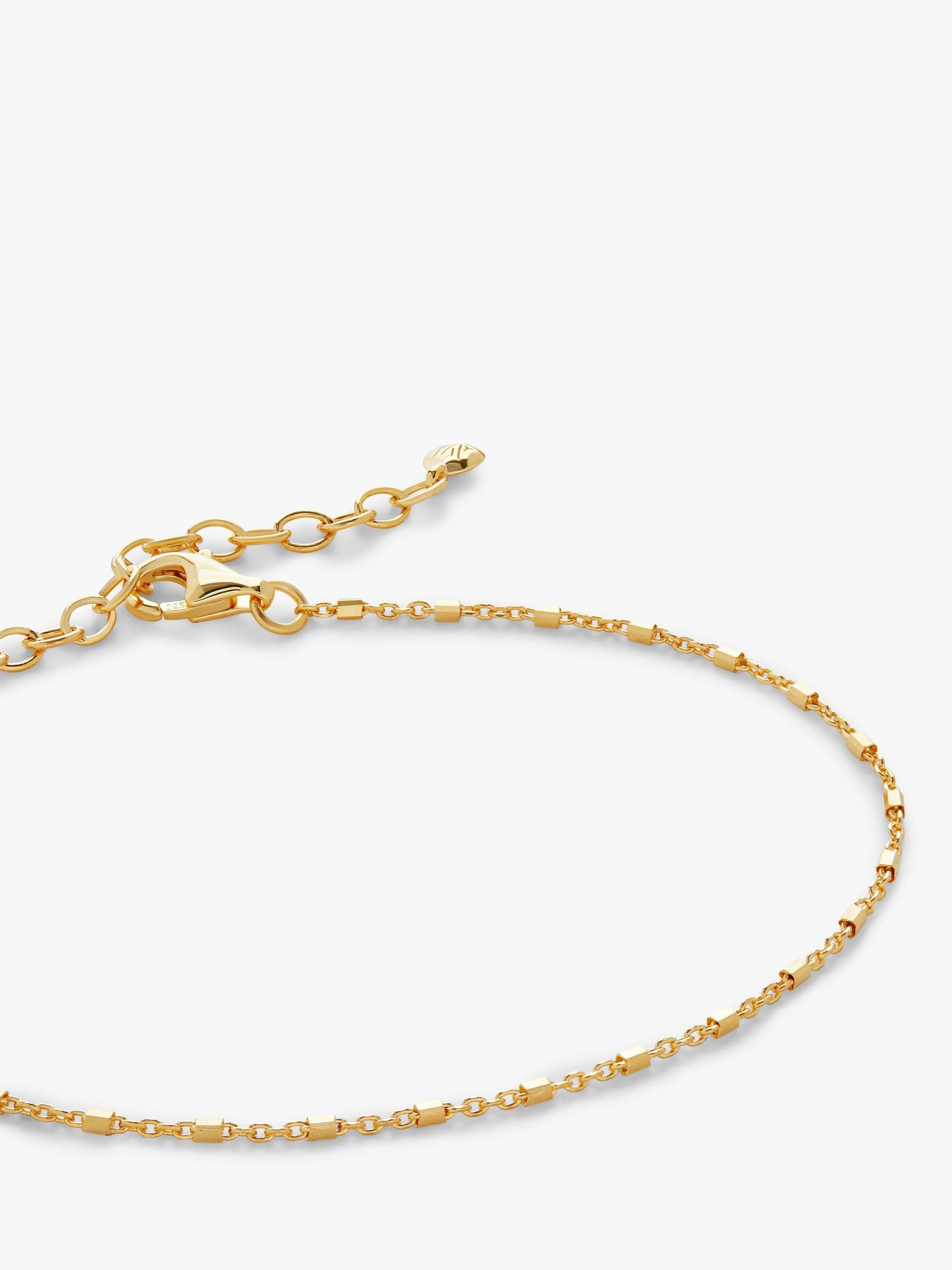 Bracelet chaîne à stations en or Monica Vinader, importé du Royaume-Uni
