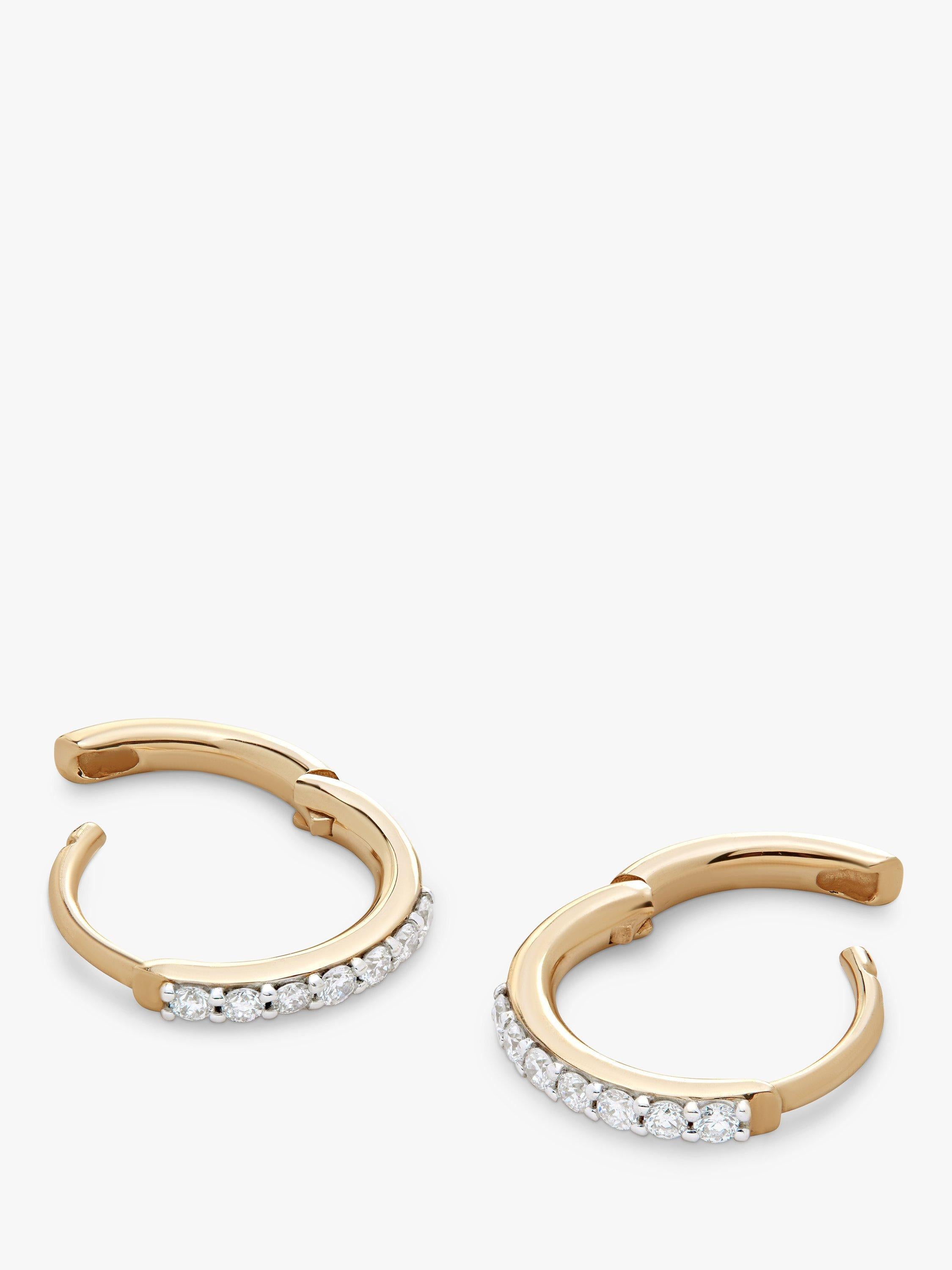 Monica Vinader gold diamond hoop earrings 14ct - British product