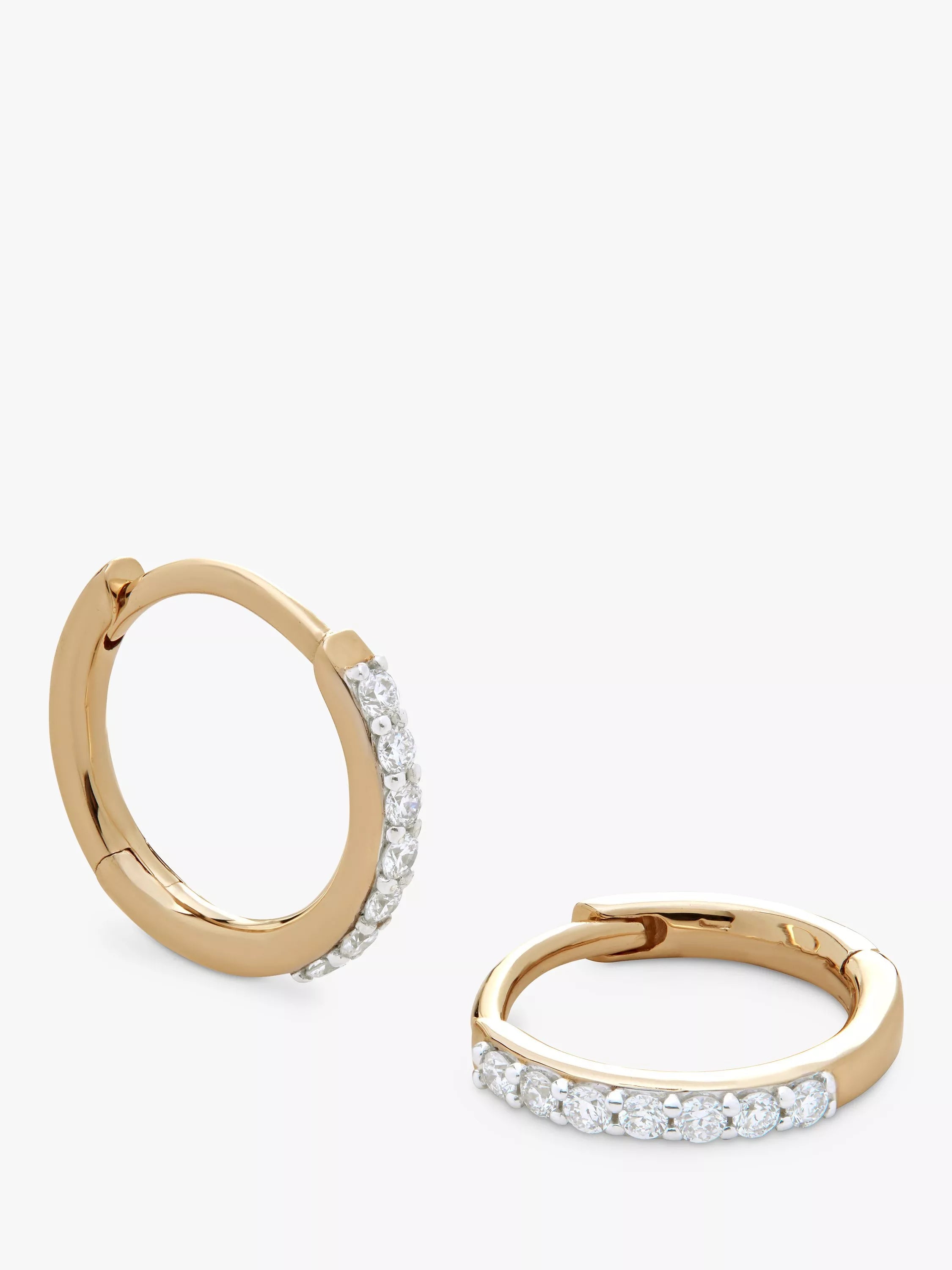 Monica Vinader gold diamond hoop earrings 14ct - British product
