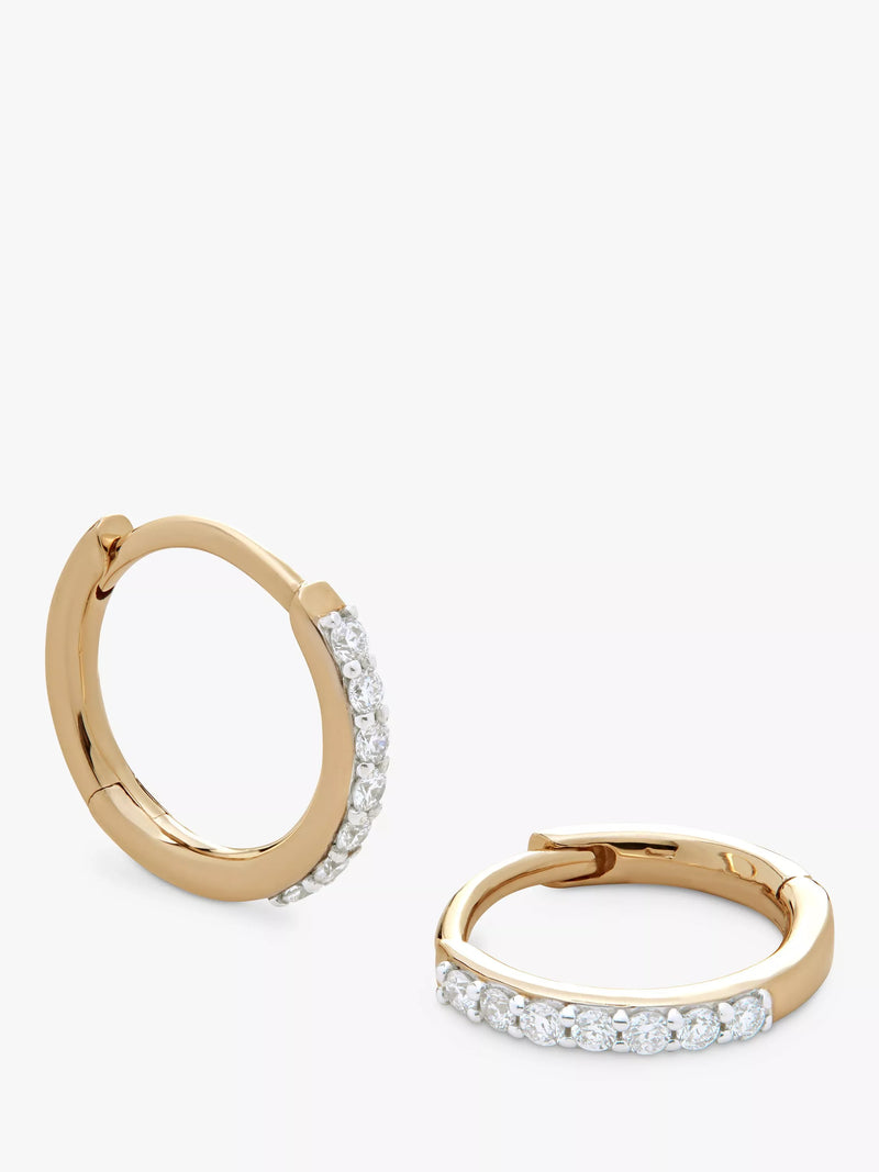 Monica Vinader gold diamond hoop earrings 14ct - British product