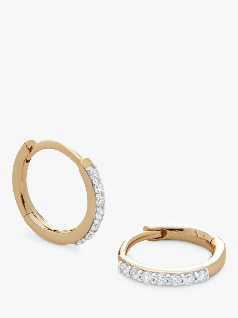 Monica Vinader gold diamond hoop earrings 14ct - British product