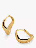 أقراط Monica Vinader الصغيرة المطلية بالذهب الفيرميل - منتج بريطاني