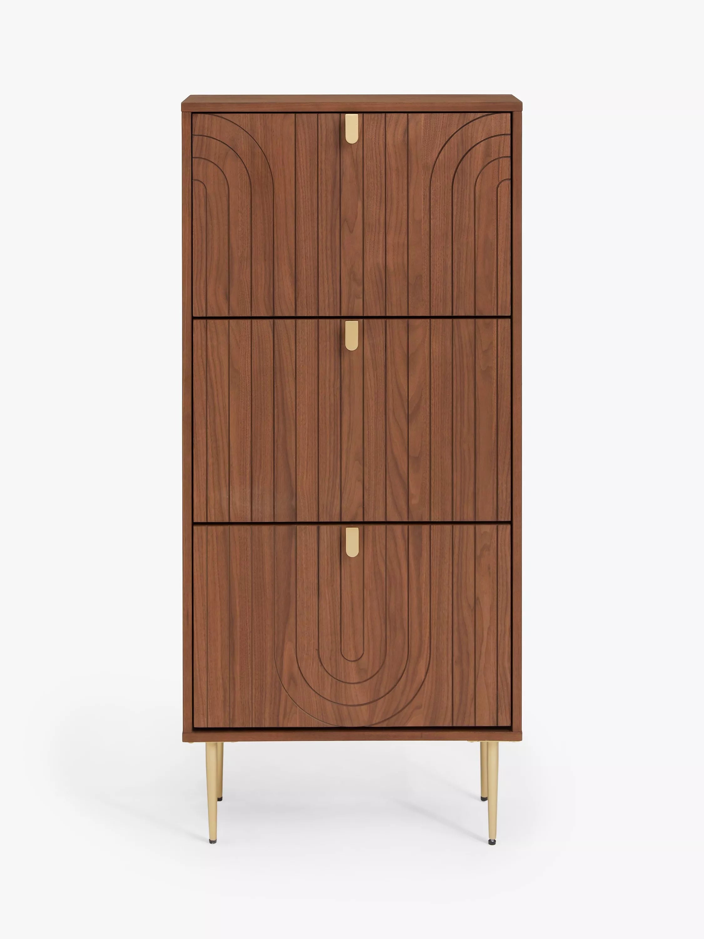 John Lewis Harvard Tall Shoe Storage Unit in Walnut (British brand)