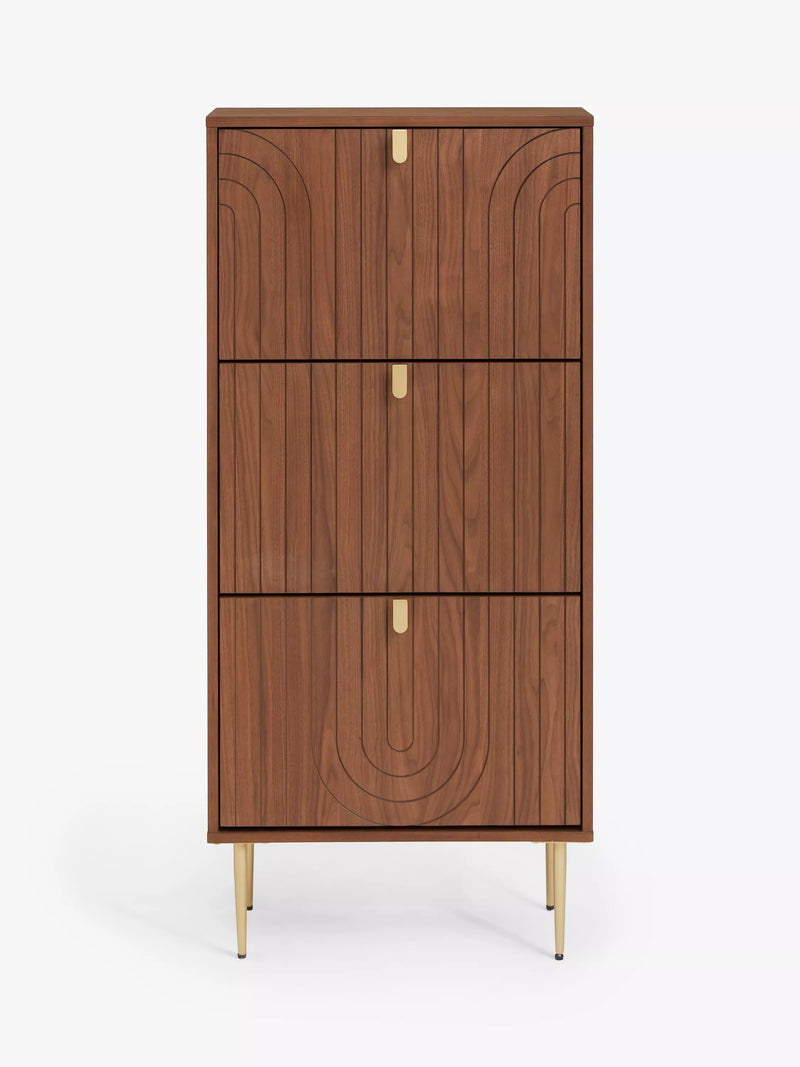 John Lewis Harvard Tall Shoe Storage Unit in Walnut (British brand)