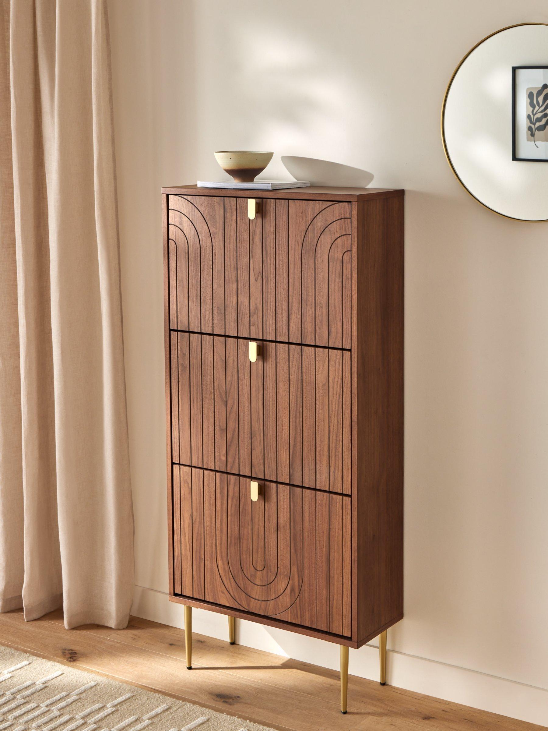 John Lewis Harvard Hoher Schuhschrank in Walnuss (britische Marke)