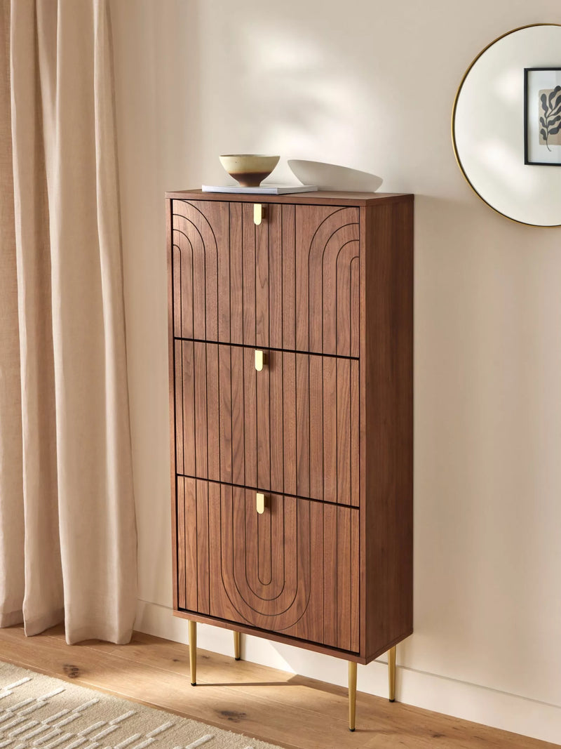 John Lewis Harvard Tall Shoe Storage Unit in Walnut (British brand)