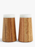 John Lewis salt and pepper shaker set acacia wood and marble, UK version