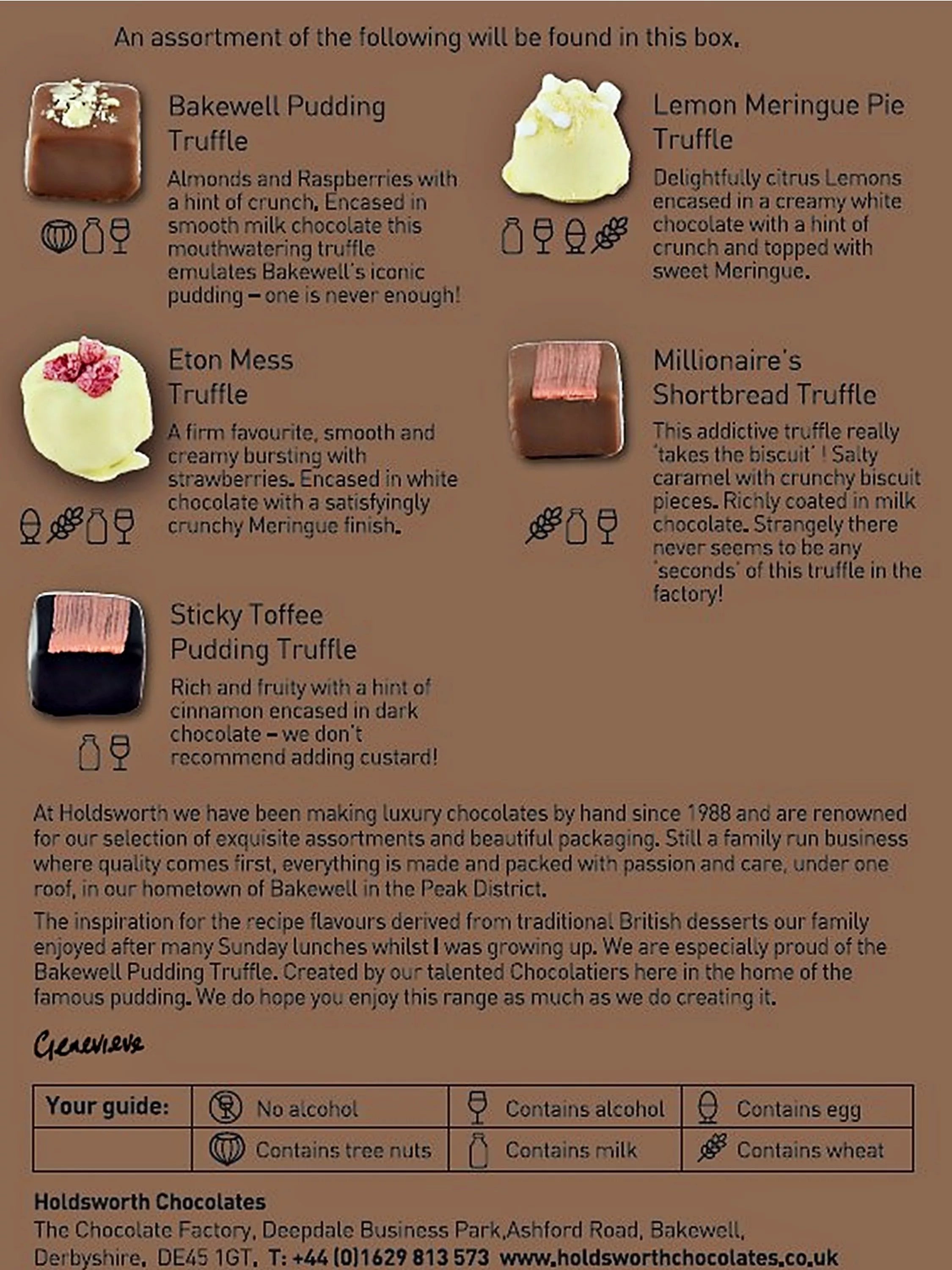 Holdsworth Exclusive Dessert Collection assorted chocolate box 185g, UK version