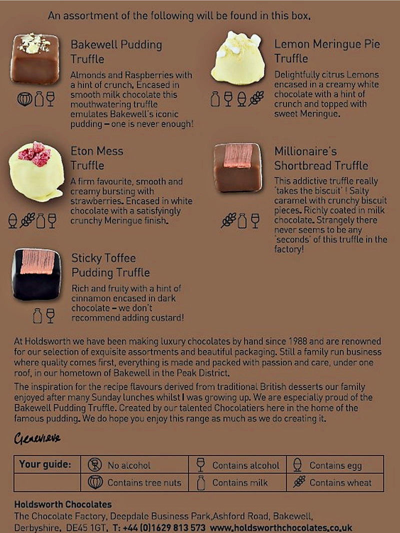 Holdsworth Exclusive Dessert Collection assorted chocolate box 185g, UK version