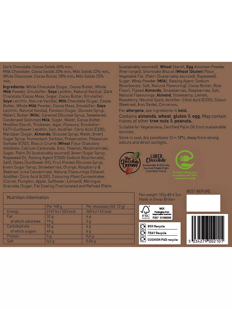 Holdsworth Exclusive Dessert Collection assorted chocolate box 185g, UK version