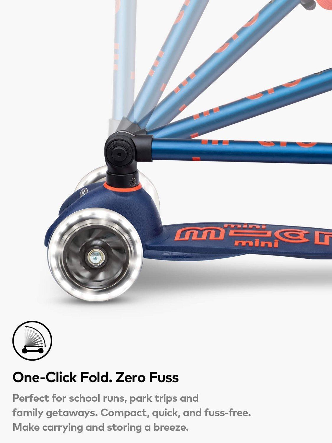 Micro Scooters Mini Deluxe faltbarer LED-Roller - Britisches Produkt