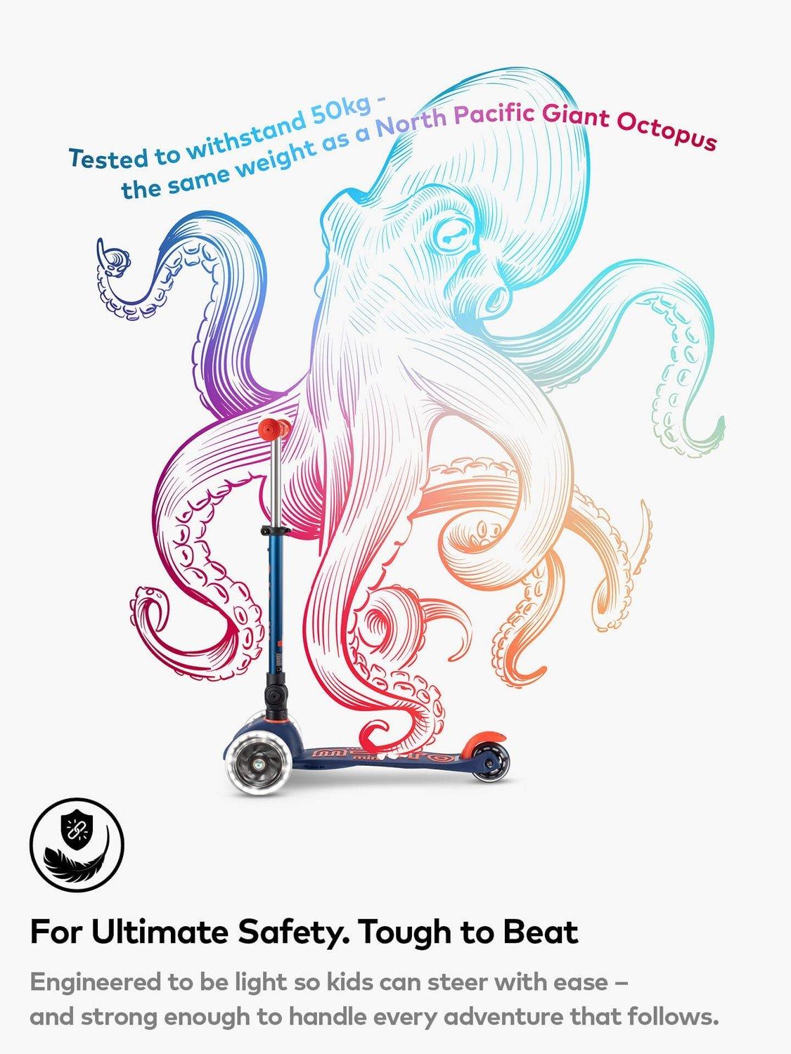 Micro Scooters Mini Deluxe faltbarer LED-Roller - Britisches Produkt