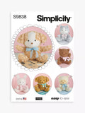 Simplicity plush animals sewing pattern 36cm (British brand)