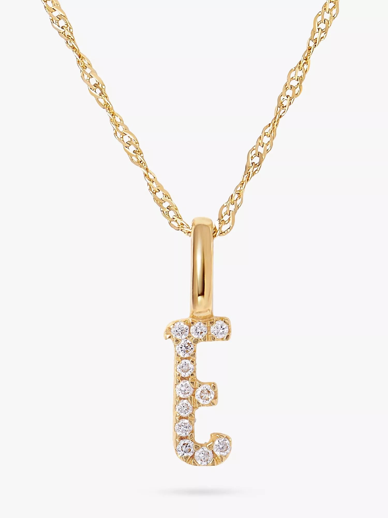 Edge of Ember 14 Karat Gold Diamant Initial Anhänger Halskette 40cm