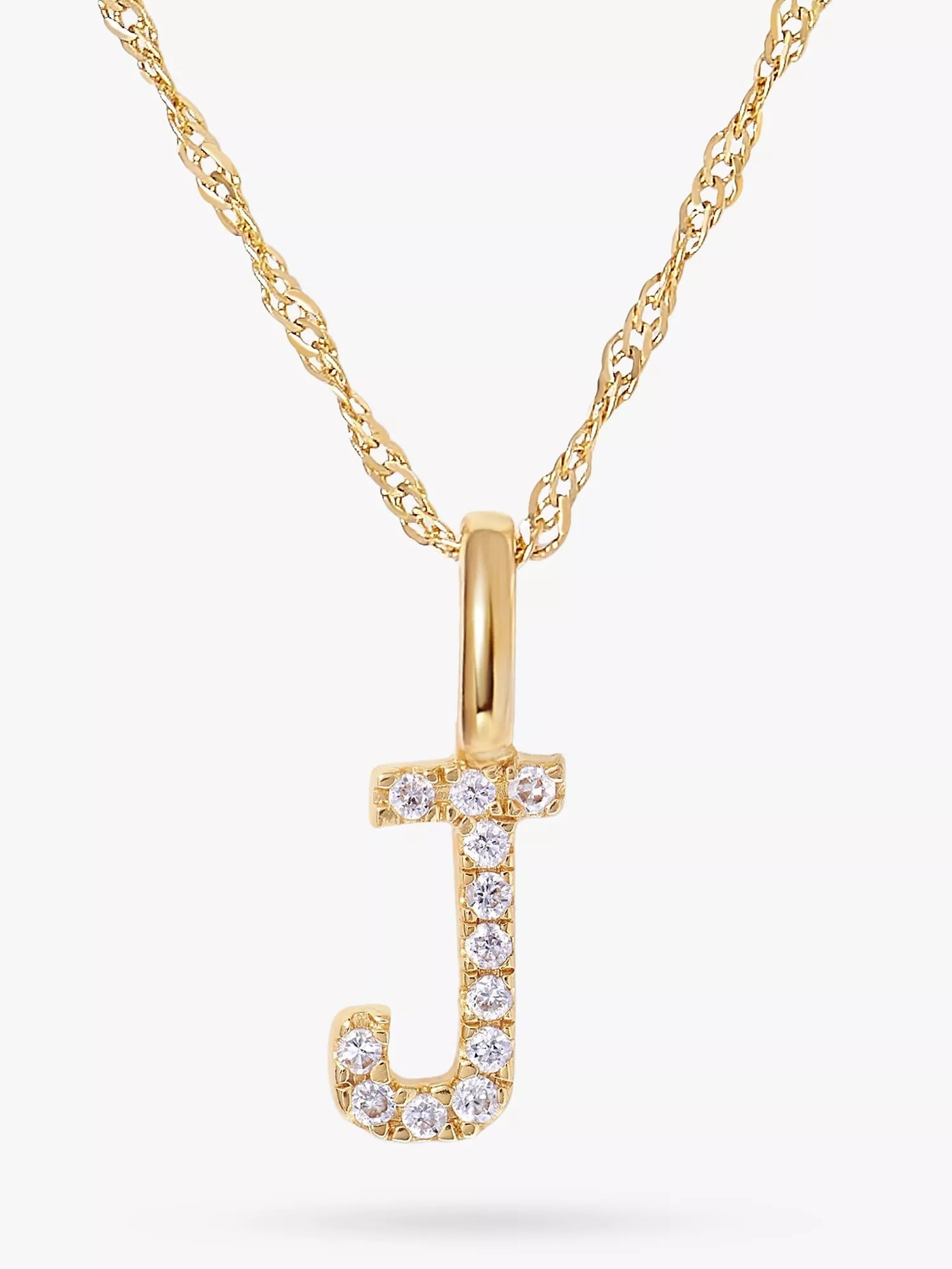 Edge of Ember 14 Karat Gold Diamant Initial Anhänger Halskette 40cm