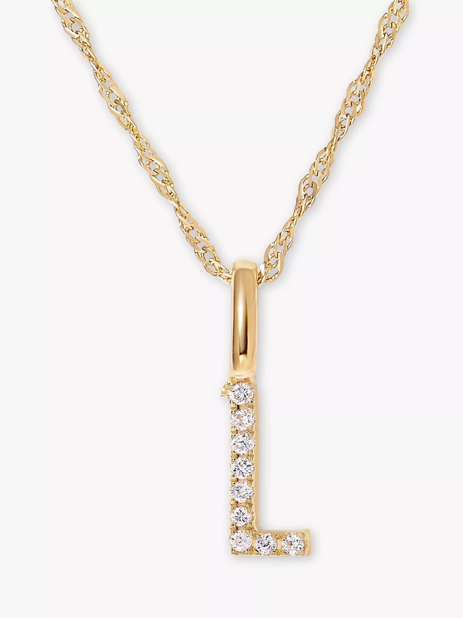 Edge of Ember 14 Karat Gold Diamant Initial Anhänger Halskette 40cm