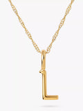 Edge of Ember 14ct Gold Initial Pendant Necklace, Yellow Gold, L