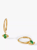 Edge of Ember 14ct gold emerald evil eye hoop earrings, UK version