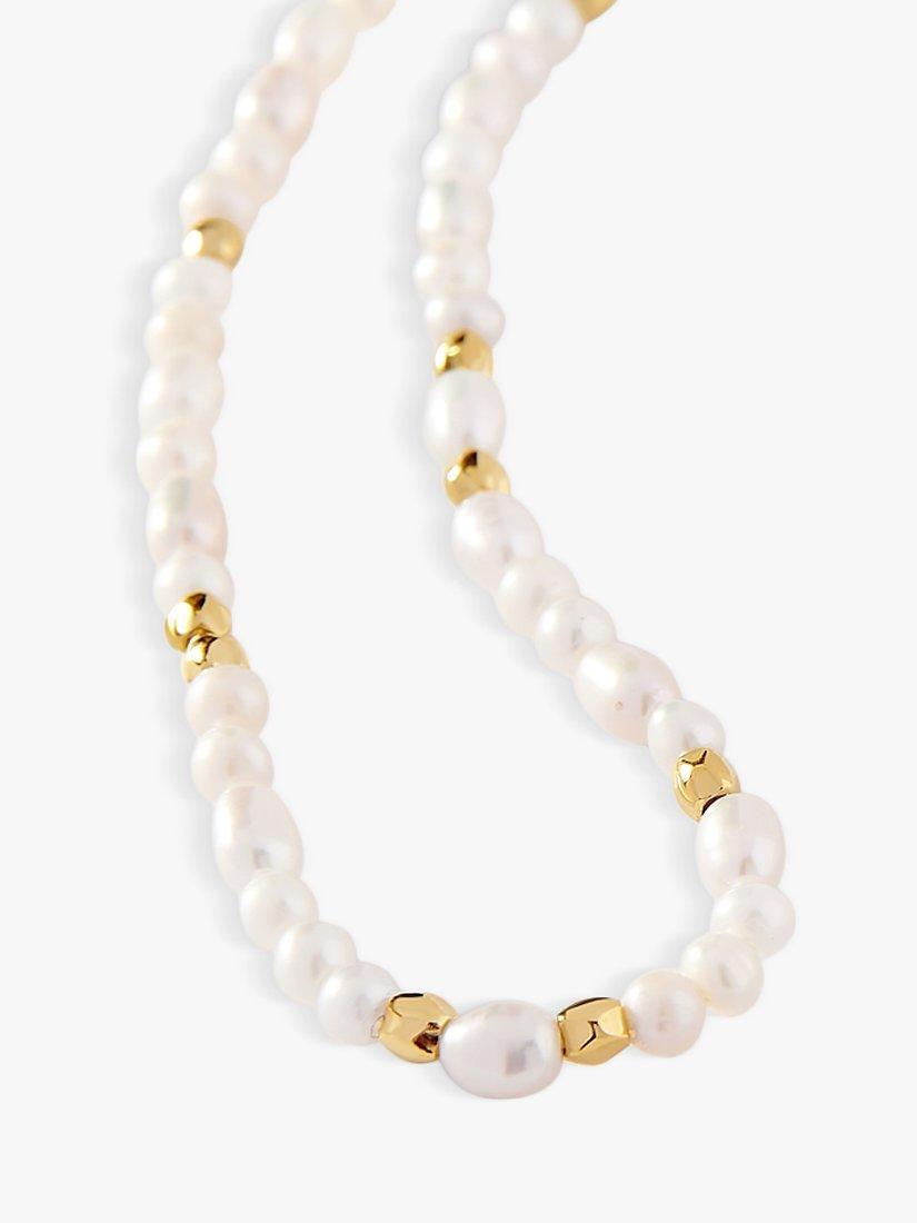 Edge of Ember freshwater pearl beaded necklace 38cm, imported from the UK