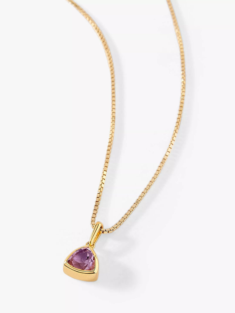 Edge of Ember Triangle Birthstone Pendant Necklace