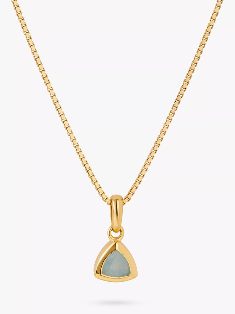 Edge of Ember Triangle Birthstone Pendant Necklace