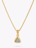 Edge of Ember Triangle Birthstone Pendant Necklace