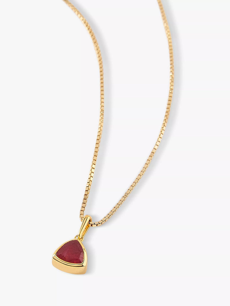 Edge of Ember Triangle Birthstone Pendant Necklace