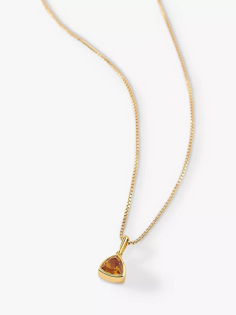Edge of Ember Triangle Birthstone Pendant Necklace