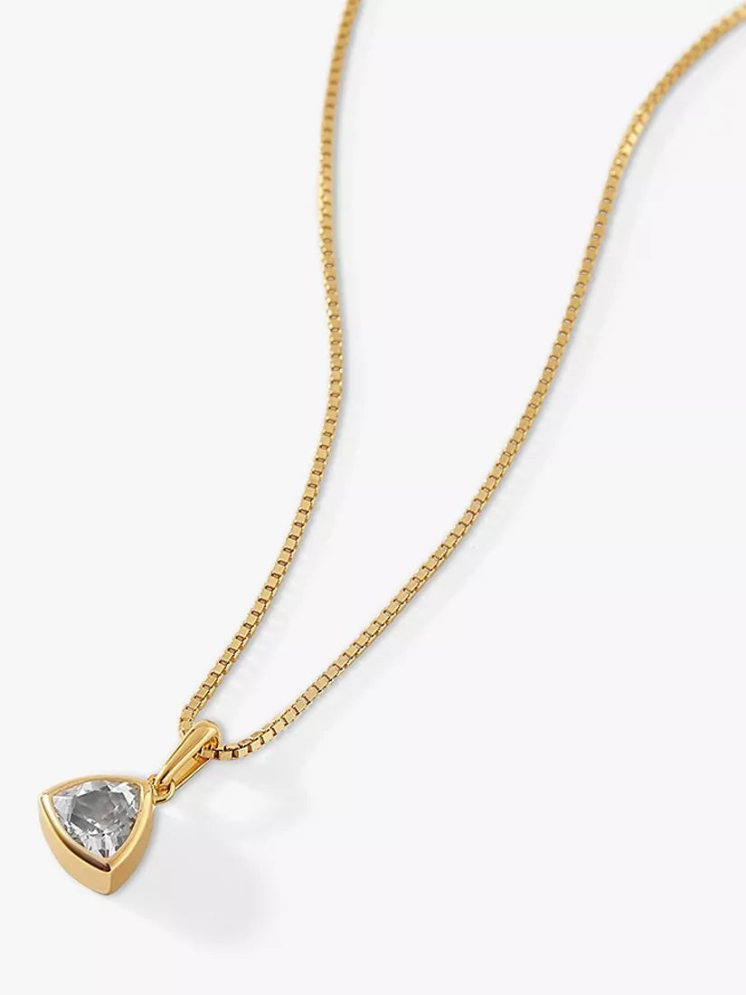 Edge of Ember Triangle Birthstone Pendant Necklace