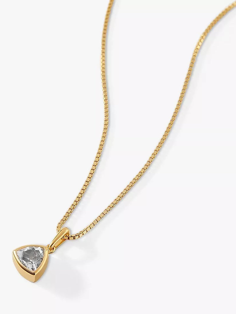 Edge of Ember Triangle Birthstone Pendant Necklace