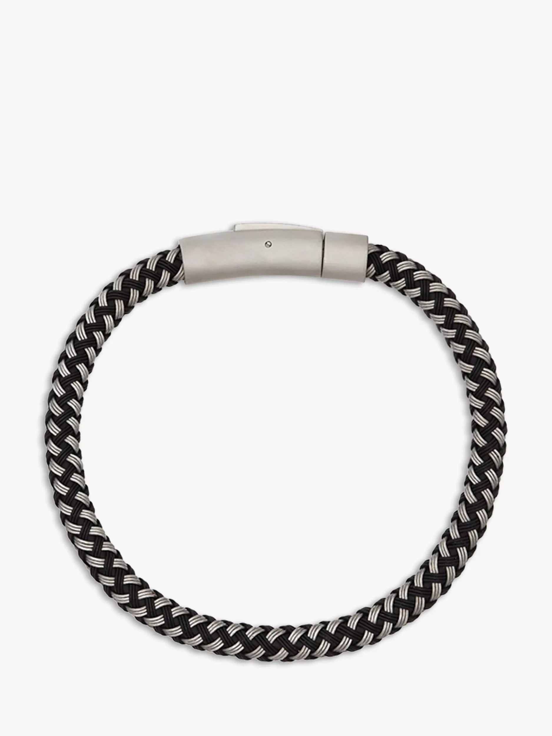 BARTLETT LONDON men's metal mesh bracelet black/silver, imported from the UK