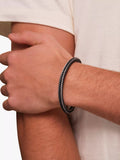 BARTLETT LONDON men's metal mesh bracelet black/silver, imported from the UK