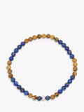 BARTLETT LONDON men's lapis lazuli jasper beaded bracelet 20cm (British brand)