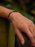 BARTLETT LONDON men's lapis lazuli jasper beaded bracelet 20cm (British brand)