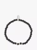BARTLETT LONDON men's lava rock beaded bracelet brown, UK version